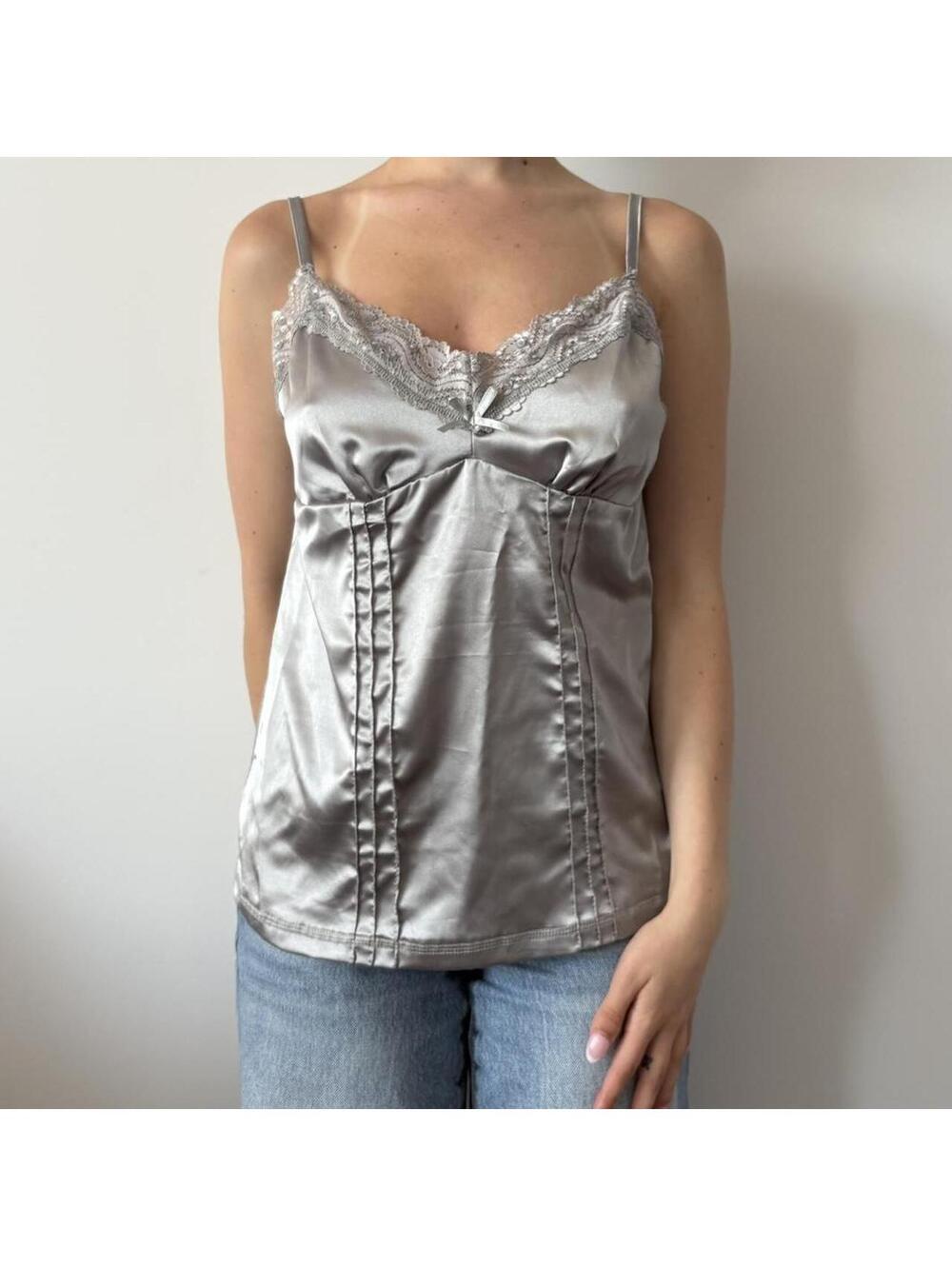George Women's Grey and Silver Cami